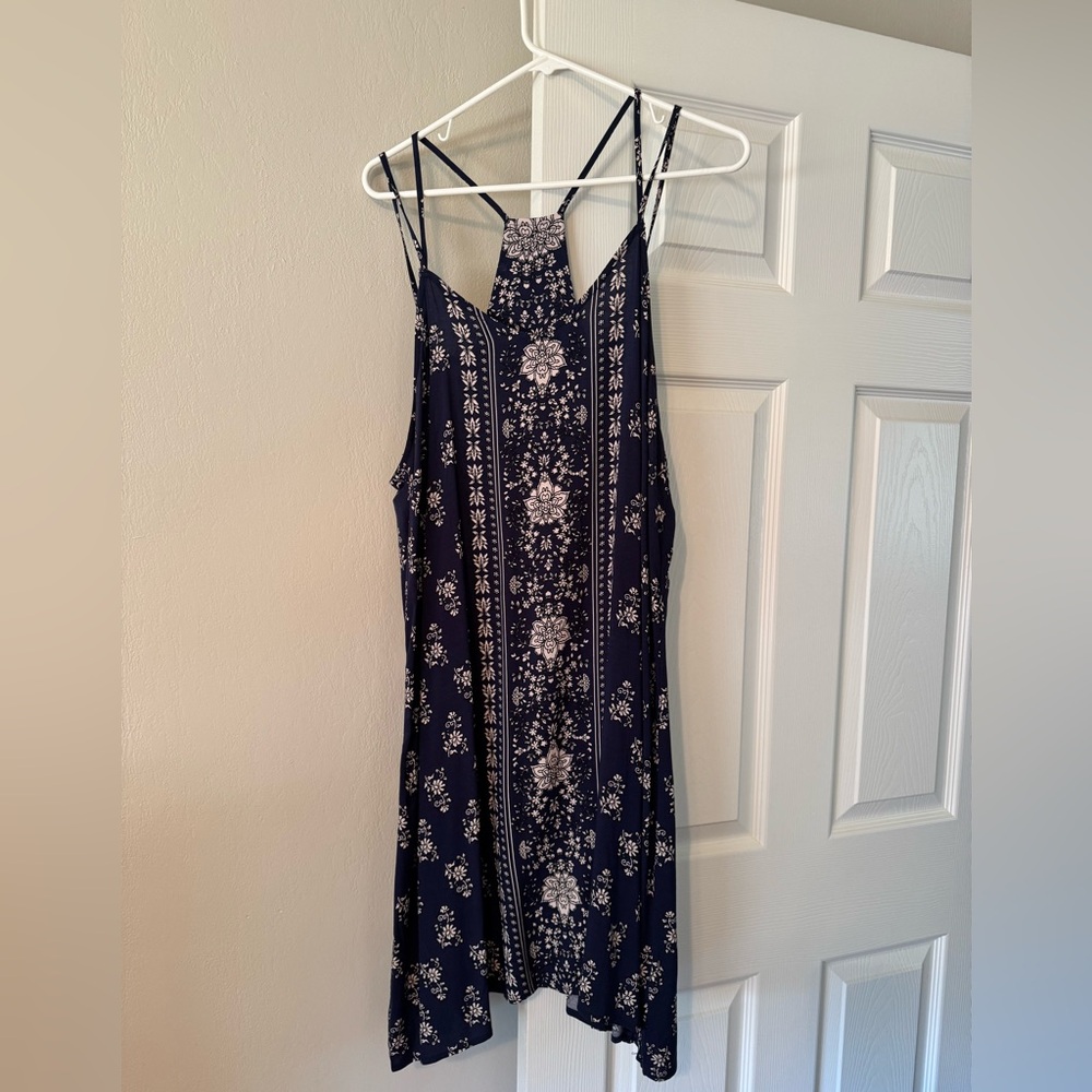 Maurices Dark Blue Floral Mini Dress